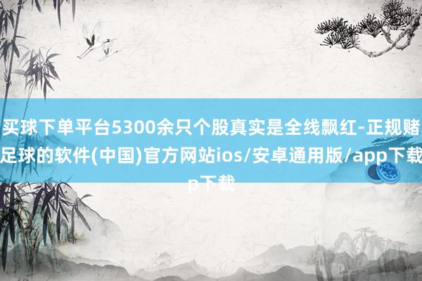 买球下单平台5300余只个股真实是全线飘红-正规赌足球的软件(中国)官方网站ios/安卓通用版/app下载