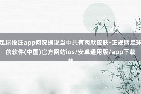 足球投注app何况据说当中共有两款皮肤-正规赌足球的软件(中国)官方网站ios/安卓通用版/app下载