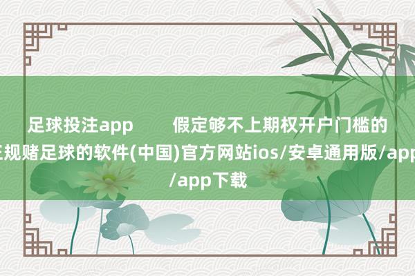 足球投注app        假定够不上期权开户门槛的话-正规赌足球的软件(中国)官方网站ios/安卓通用版/app下载