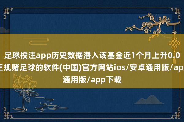 足球投注app历史数据潜入该基金近1个月上升0.08%-正规赌足球的软件(中国)官方网站ios/安卓通用版/app下载