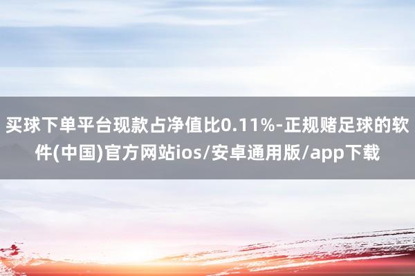 买球下单平台现款占净值比0.11%-正规赌足球的软件(中国)官方网站ios/安卓通用版/app下载